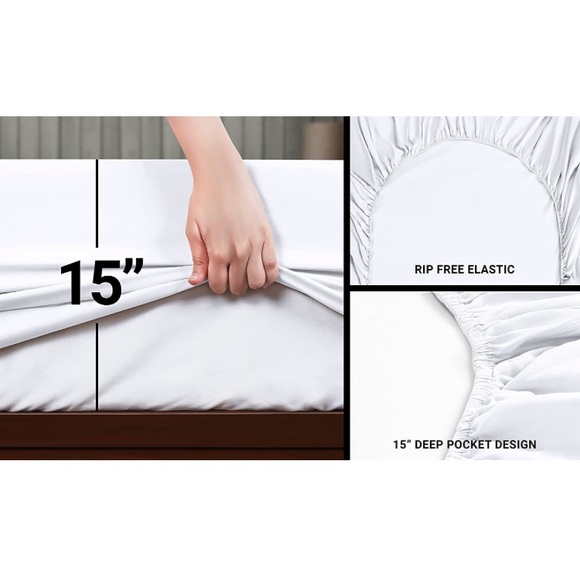 Utopia Bedding Twin Bed Sheets Set - 3 Piece Bedding (Twin, White) - Picture 4 of 4